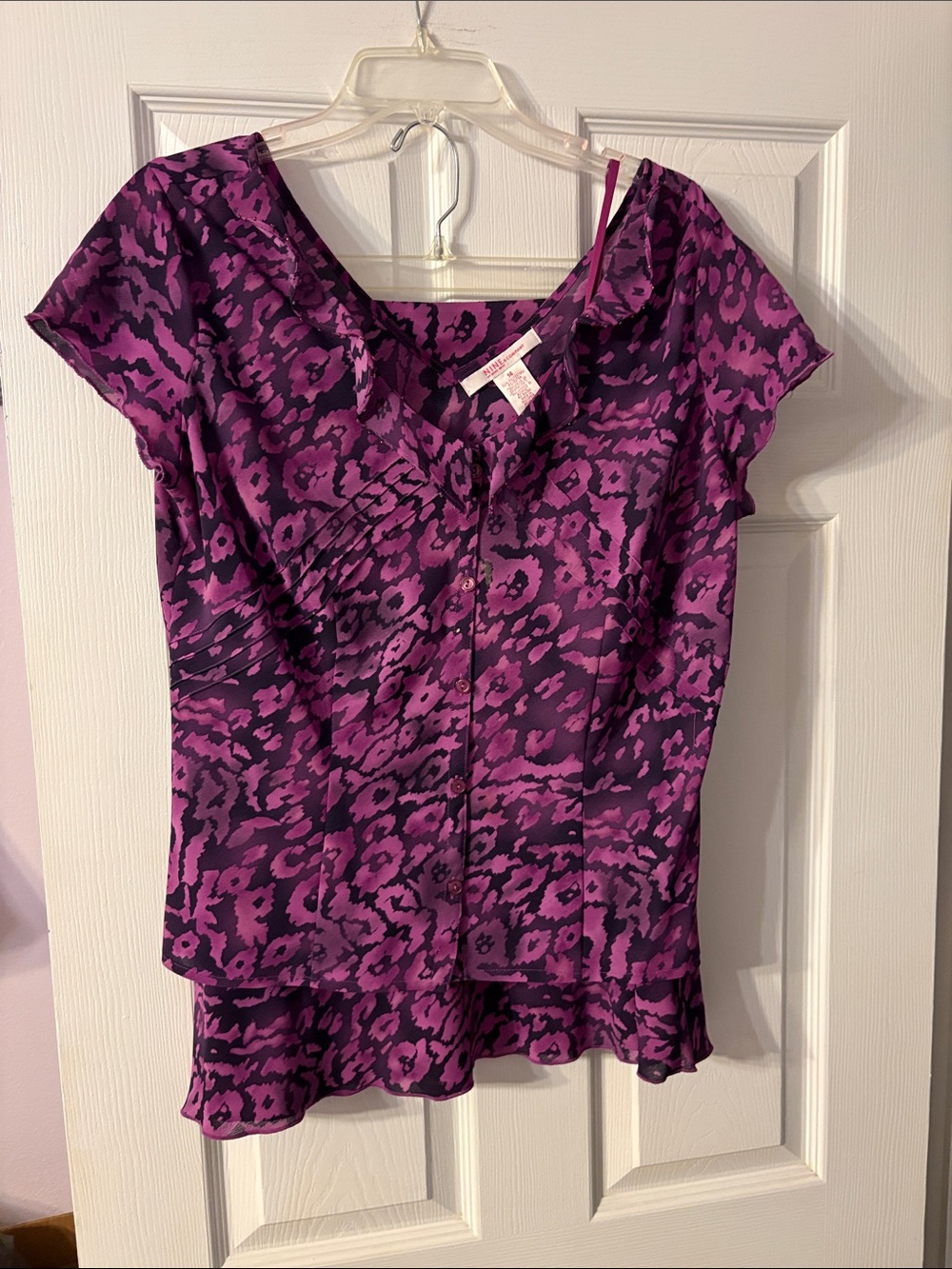 Purple Animal-Print Cap Sleeve Top three-piece dress outfit